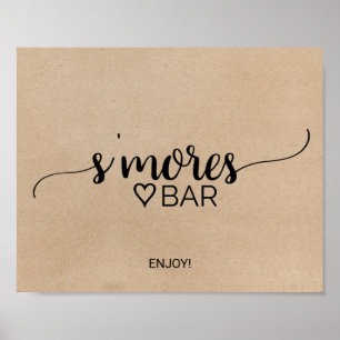 Einfache Imitate Kraft Calligraphy S'mores Bar Sig Poster