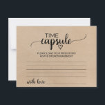 Einfache Imitate Kraft Calligraphy Time Kapselkart Hinweiskarte<br><div class="desc">Diese einfachen Imitate sind die perfekte Lösung für einen rustikalen Hochzeitsempfang oder ein rustikales Brautparty. Das minimalistische Design besticht durch einen eleganten Schriftart mit Pinselskripten und ein hübsches femininines Herz auf einem Imitat-Krafthintergrund. Das Matching Time Capsule Zeichen wird separat verkauft. Bitte beachten Sie: Dieses Papier ist nicht auf echtes Kraftpapier...</div>