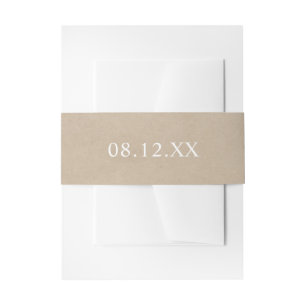 Einfache Imitate Kraft Date Hochzeit Einladungsbanderole