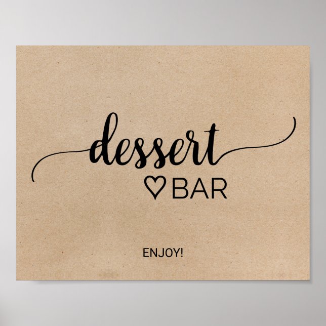 Einfache Imitate Kraft Kalligrafie Dessert Bar Sig Poster (Vorne)