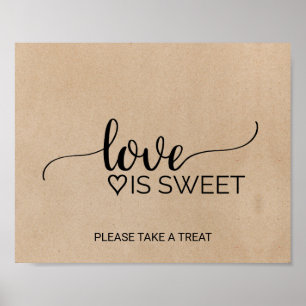 Einfache Imitate Kraft Kalligrafie Liebe ist Sweet Poster