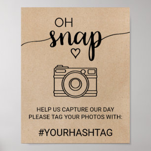 Einfache Imitate Kraft Kalligrafie Oh Snap-Zeichen Poster