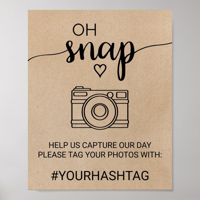 Einfache Imitate Kraft Kalligrafie Oh Snap-Zeichen Poster (Vorne)