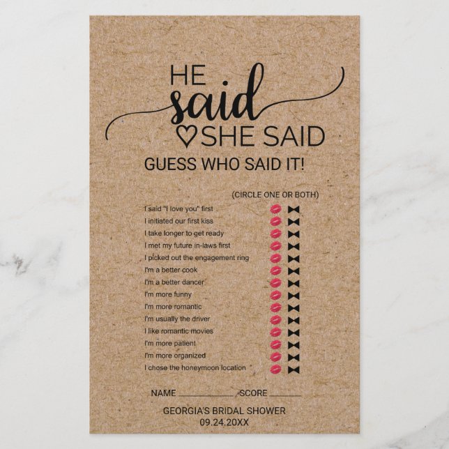 Einfache Imitate Kraft sagte er sagte, sie sagte S (Vorderseite)