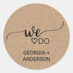 Einfache Imitate Kraft Wir tun Hochzeitsstimmung U Runder Aufkleber