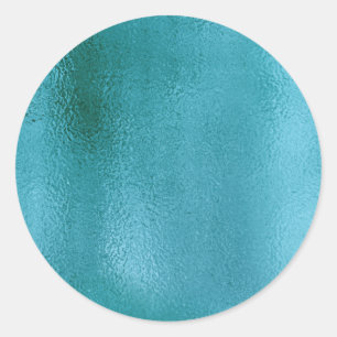 Einfache Imitate Metallic Aquamarin. Runder Aufkleber