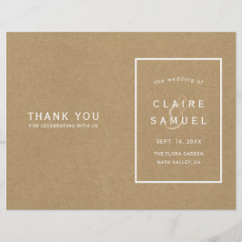 Einfache Imitate Rustic Kraft Hochzeitsprogramm