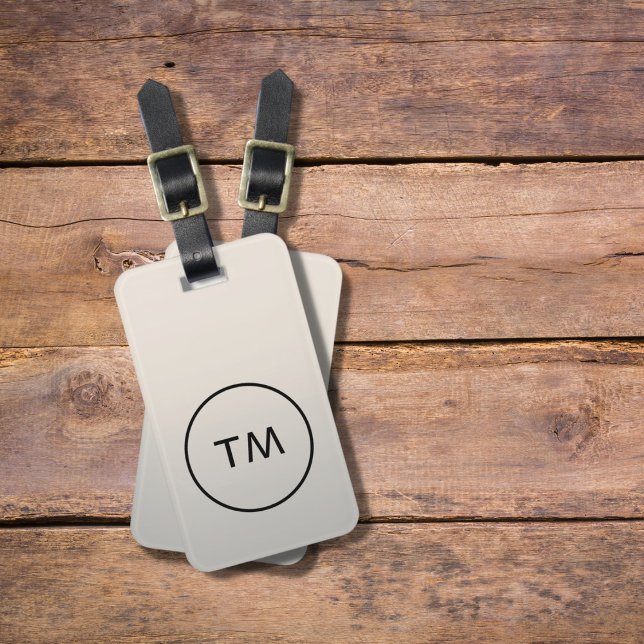 Einfache Imitate Silver Black Bold Monogram Gepäckanhänger (Von Creator hochgeladen)