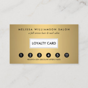Einfache Imitats Gold Kundenloyalty Punch Card Treuekarte