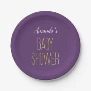 Einfache Indigo-Gelb-Moderne Minimalistische Babyp Pappteller