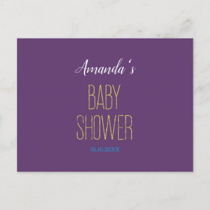 Einfache Indigo Gelbe Moderne Minimalistische Baby Postkarte