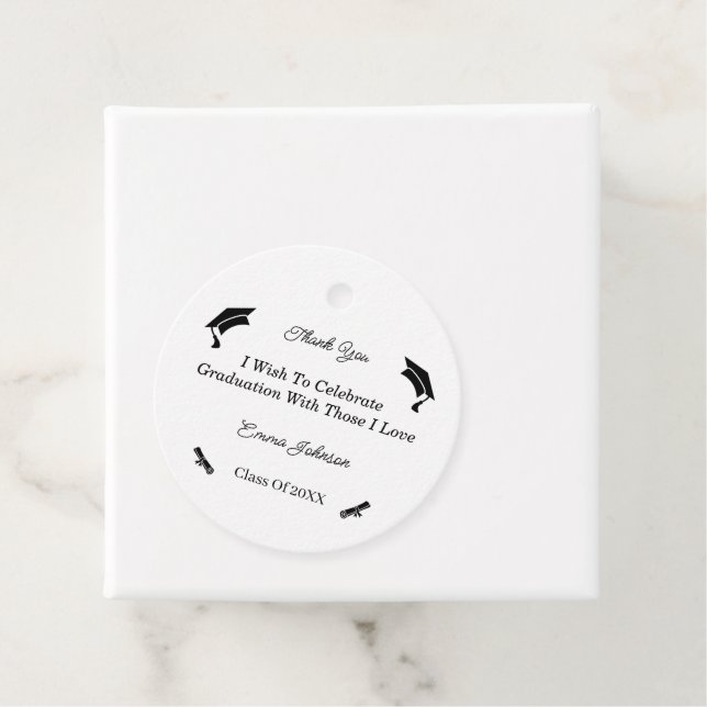 Einfache, individuell auf Schwarz und Weiß abgesti Geschenkanhänger (Beispiel)