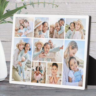 Einfache individuelle Familienfotocollage Fotoplatte