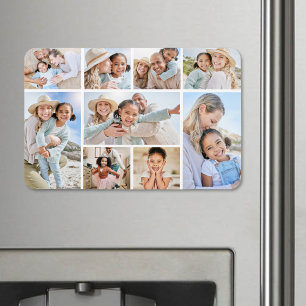 Einfache individuelle Familienfotocollage Magnet
