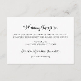 Einfache Informationen zur klassischen Hochzeitsem Begleitkarte