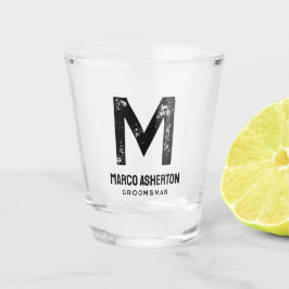 Einfache Initial- und Name-Bachelor-Party Schnapsglas
