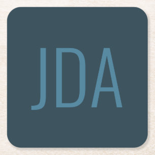 Einfache Initialen BLUES Rechteckiger Pappuntersetzer