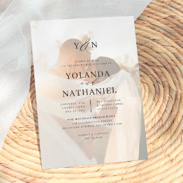 Einfache Initialen Elegantes Calligrafy Foto Hochz Einladung