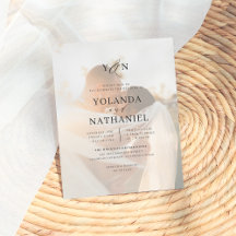 Einfache Initialen und Kalligrafisches Foto Hochze