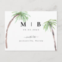 Einfache Initials Tropische Hochzeit speichern das