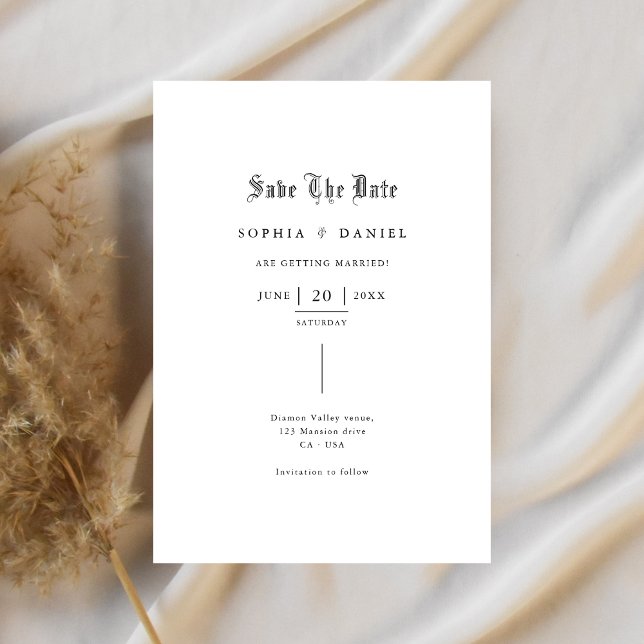 Einfache inline-gotische Schriftart Romantische Ho Save The Date (Von Creator hochgeladen)