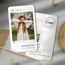 Einfache Instagramm Profil Foto Weiße Visitenkarte