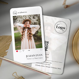 Einfache Instagramm Profil Foto Weiße Visitenkarte