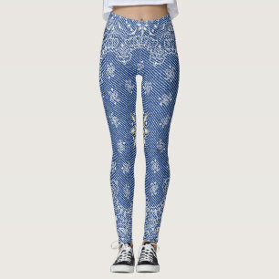 Einfache Jane blaue Handkerchief-Leggings Leggings