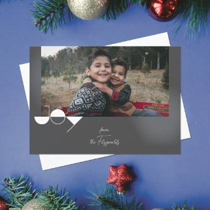 Einfache Joy Photo Weihnachtskarte Einladung