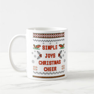 Einfache Joys Weihnachts-Cheer Pixel Art Design Kaffeetasse