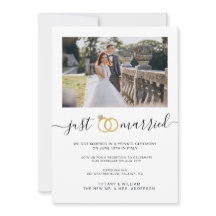 Einfache Just Married Ankündigung Paare Foto