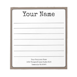 Einfache Kaffee Brown Retro Fügen Sie Ihren Namen  Notizblock