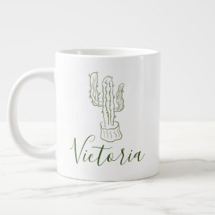 Einfache Kaktus-Doodle-Name-Riesen-Kaffeetasse Jumbo-Tasse