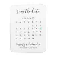 Einfache Kalenderpastel Grünes Herz Save the Date