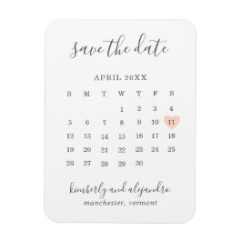 Einfache Kalenderpfeife Herzstück Save the Date Magnet