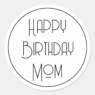 Einfache Kalligrafie Alles Gute zum Geburtstag Mam Runder Aufkleber