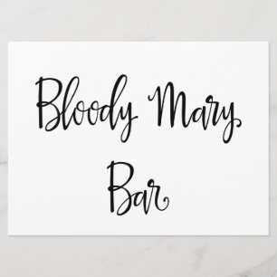 Einfache Kalligrafie Bloody Mary Bar Hochzeitssc Einladung