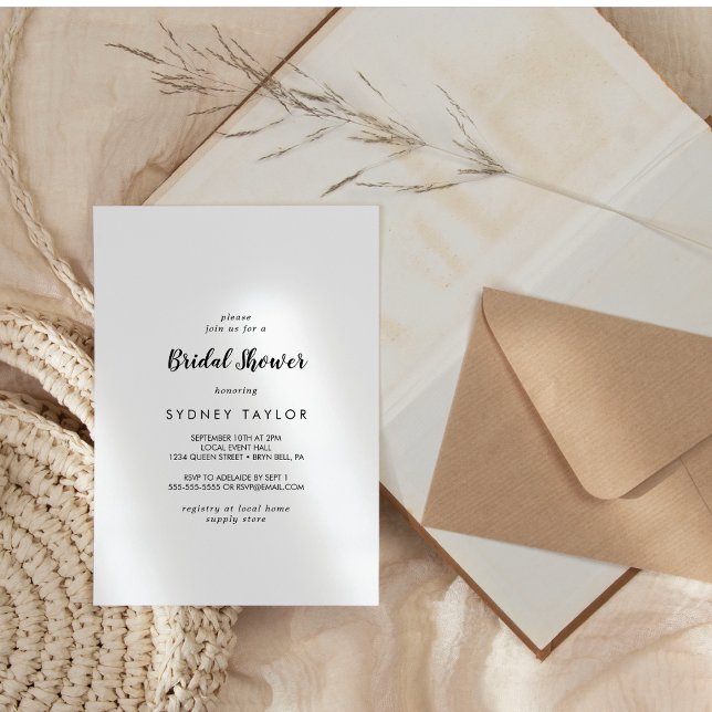 Einfache Kalligrafie Bridal Dusche Einladung (Von Creator hochgeladen)
