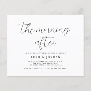 Einfache Kalligrafie Budget Morning After Hochzeit Flyer
