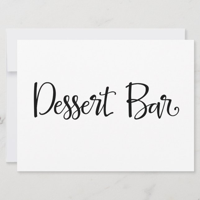 Einfache Kalligrafie | "Dessert Bar" Empfang Unter (Vorderseite)