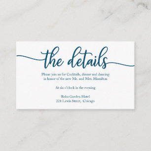 Einfache Kalligrafie-Eintrittskarte für Hochzeitde Begleitkarte