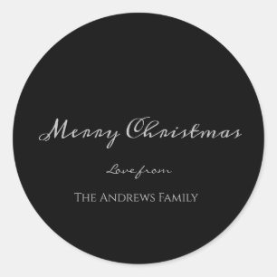 Einfache Kalligrafie Frohe Weihnachtsklassiker Sti Runder Aufkleber