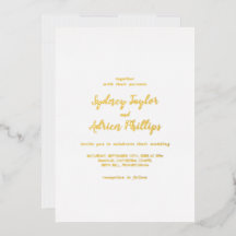 Einfache Kalligrafie Gold Back Lässig Wedding Gold