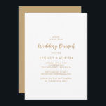 Einfache Kalligrafie|Gold Back Wedding Brunch Einladung<br><div class="desc">Diese einfache Kalligraphie | Goldene Rücken Hochzeitsbrunch Einladung ist perfekt für einen eleganten Hochzeitsbrunch. Das klassische Design besticht durch rustikale Gold- und Weißtypografie mit einem modernen minimalistischen Ambiente.</div>