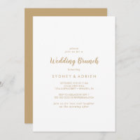 Einfache Kalligrafie|Gold Back Wedding Brunch