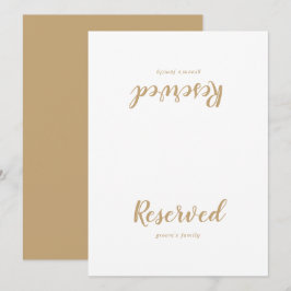 Einfache Kalligrafie|Gold Back Wedding Reservierte