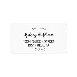 Einfache Kalligrafie-Hochzeit Rsvp-Adressetikett Adressaufkleber