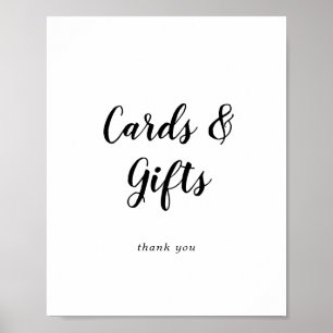 Einfache Kalligrafie-Hochzeitskarten und Geschenke Poster