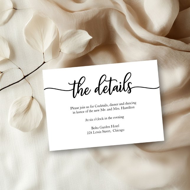 Einfache Kalligrafie-Merkkarte RSVP Karte (Von Creator hochgeladen)