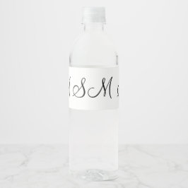 einfache Kalligrafie minimale Monogramm Logo hinzu Wasserflaschenetikett